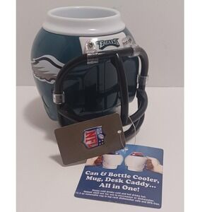 Philadelphia Eagles NFL Helmet FanMug Can Bottle Cooler Mug Desk Caddy New NWT